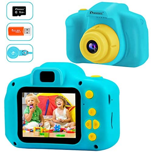 Toys for Toddlers: PROGRACE Kids Camera Digital Video Cameras for Kids Boys Birthday Toy Gifts Toddler Video Recorder Children Camera 2 Inch IPS with SD Card-Blue