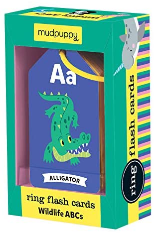 Toys and Games for Pre-Schoolers: Mudpuppy Wildlife ABCs Ring Flash Cards for Kids – 26 Double-Sided Alphabet Flash Cards on a Reclosable Ring, Colorful Animal Illustrations – Learning Games for Toddlers and Preschoolers