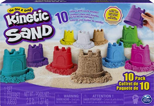 Toys and Games for Autistic Children: Kinetic Sand, Castle Containers 10-Color Pack for Kids Aged 3 and up