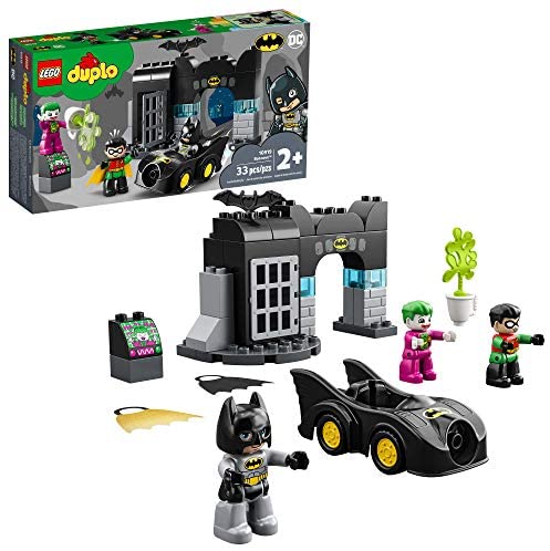 Toys for Toddlers: LEGO DUPLO Batman Batcave 10919 Action Figure Toy for Toddlers; with Batman, Robin, The Joker and The Batmobile; Great Gift for Super Hero Kids Who Love Imaginative Play, New 2020 (33 Pieces)