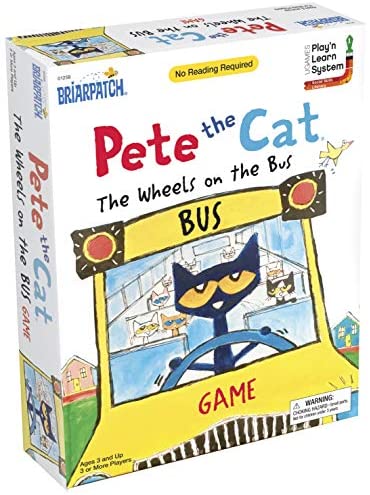 Toys and Games for Pre-Schoolers: Briarpatch Pete The Cat Wheels On The Bus Sing-Along Puzzle Board Game for Kids, Ages 3 & Up, Multi