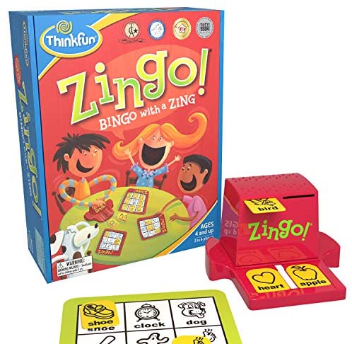 Toys and Games for Pre-Schoolers: ThinkFun Zingo Bingo Award Winning Preschool Game for Pre-Readers and Early Readers Age 4 and Up – One of the Most Popular Board Games for Boys and Girls and their Parents, Amazon Exclusive Version