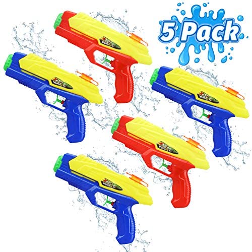 Toys for Toddlers: TOY Life Water Guns for Kids – 5 Pack Water Pistols – Water Shooter Toy – Kids Outdoor Toys Boys, Girls – Swimming Pool Toy – Beach Toy – Water Gun Pool Party Summer Toys Toddlers Kids (Squirt Guns)