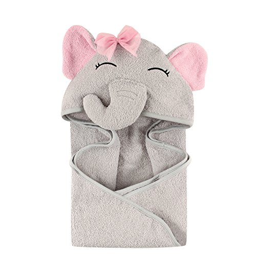 Toys for Babies Under One: Hudson Baby Unisex Baby Cotton Animal Face Hooded Towel, Pretty Elephant, One Size