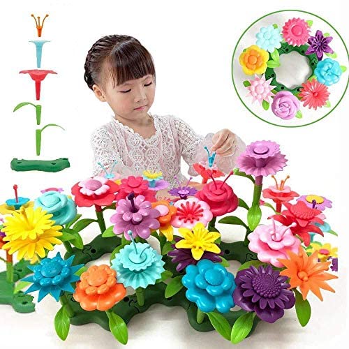 Toys and Games for Pre-Schoolers: QHTOY DHSM Children’s Toy Set Flower Building Toy Garden Building Block Toy Girl Boy 46 PCS Educational Toy Creative and Revival 3 Years Old and Above Bouquet Flower Arrangement Educational Toy Set