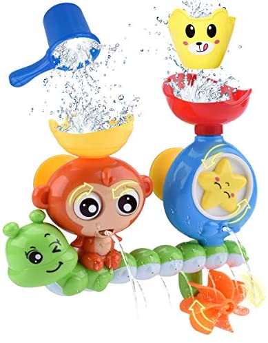 Toys for Babies Under One: GOODLOGO Bath Toys for Toddlers Kids Babies 2 3 4 Year Old Boys Girls Bathtub Toy with 2 Toy Cups Strong Suction Cups Ideas Color Box