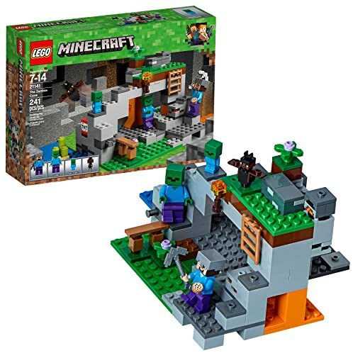 Toys for Babies Under One: LEGO Minecraft The Zombie Cave 21141 Building Kit with Popular Minecraft Characters Steve and Zombie Figure, separate TNT Toy, Coal and more for Creative Play (241 Pieces)