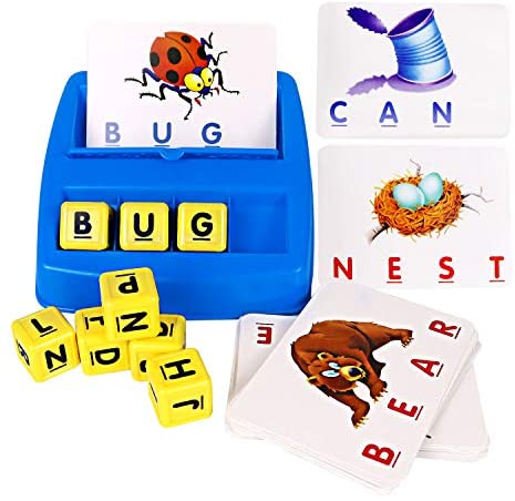 Toys and Games for Pre-Schoolers: Matching Letter Game, Alphabet Reading & Spelling, Words & Objects, Number & Color Recognition, Educational Learning Toy for Preschooler, Kindergarten 3+ Years Toddler Old Kids Boys Girls (Style B)