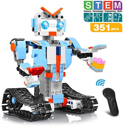 Toys and Games for Autistic Children: AOKESI Remote Control Robot Building Blocks Educational Kit Engineering STEM Building Toys Intelligent Gift for Boys and Girls(351 Pieces)