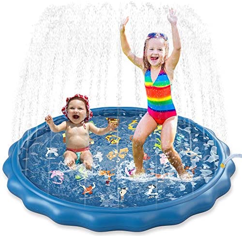 Toys for Babies Under One: Jasonwell Sprinkler for Kids Toddlers Splash Pad Play Mat 60″ Inflatable Baby Wading Pool Fun Summer Outdoor Water Toys for Children Boys Girls Sprinkler Pool for Alphabet Learning Age 1 2 3 4 5 6 7 8