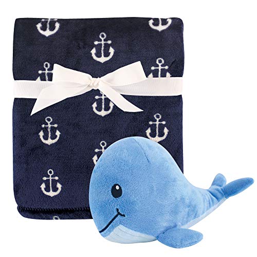 Toys for Babies Under One: Hudson Baby Unisex Baby Plush Blanket with Toy, Anchor Whale, One Size