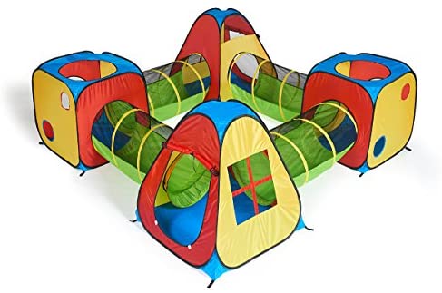 Toys for Babies Under One: UTEX 8 in 1 Pop Up Children Play Tent House with 4 Tunnel, 4 Tents for Boys, Girls, Babies and Toddlers for Indoor and Outdoor Use