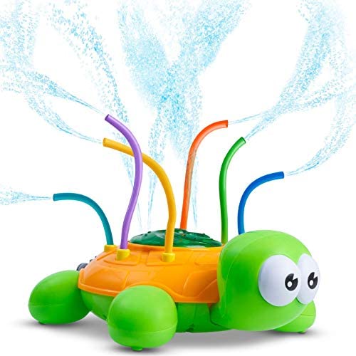 Toys for Toddlers: CHUCHIK Outdoor Water Spray Sprinkler for Kids and Toddlers – Backyard Spinning Turtle Sprinkler Toy w/ Wiggle Tubes – Splashing Fun for Summer Days – Sprays Up to 8ft. High – Attaches to Garden Hose