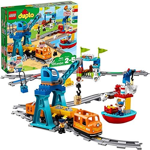 Toys for Toddlers: LEGO DUPLO Cargo Train 10875 Battery-Operated Building Blocks Set, Best Engineering and STEM Toy for Toddlers (105 Pieces)