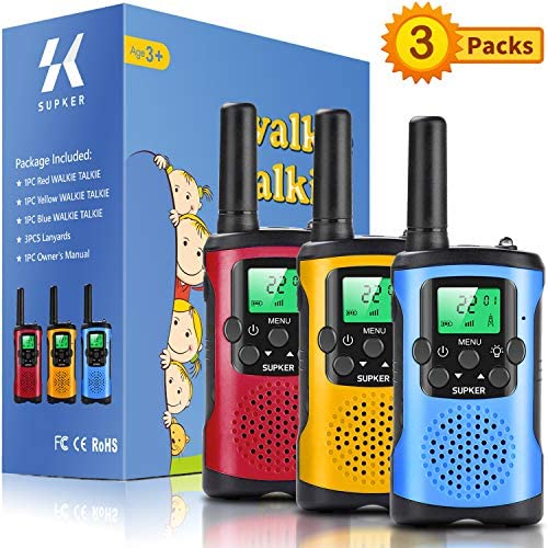 Toys and Games for Autistic Children: Walkie Talkies for Kids 3Pack, 22 Channels 2 Way Radio Toy, Kids Talks Toy for 3-12 Year Old Boys Girls Gift, 3 Miles Long Range for Outdoor Camping Game