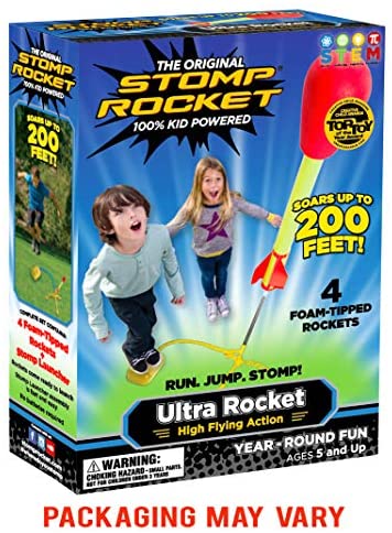 Toys and Games for Autistic Children: Stomp Rocket Ultra Rocket, 4 Rockets – Outdoor Rocket Toy Gift for Boys and Girls – Comes with Toy Rocket Launcher – Ages 5 Years and Up