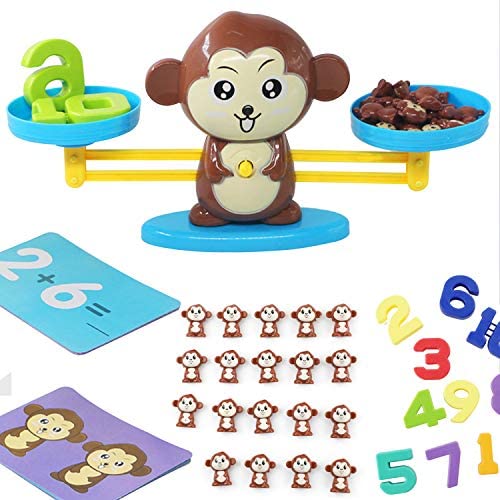 Toys and Games for Pre-Schoolers: Everyouthm Monkey Balance Cool Math Game, Preschool Educational Toys, Counting Learning Balance Scale Toy, Monkey Weighing Scale