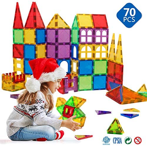 Toys for Toddlers: Magnetic Blocks – Magnetic Toys for Toddlers Kids Magnetic Building Blocks Preschool Magnet Set Magnetic Stem Toys 70 Pieces