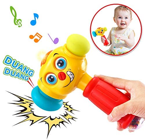 Toys for Babies Under One: VATOS Baby Toys Boy Toys Light& Musical Baby Hammer Toy for 12 to 18 Months up | Infant Toys Funny Changeable Eyes Baby Hammer Toddler Toys for 1 Year Old + | 12 Months +