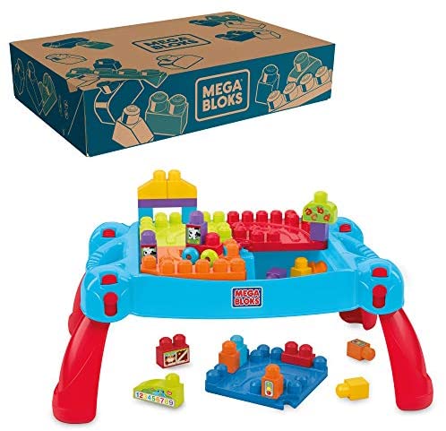 Toys for Toddlers: Mega Bloks First Builders Build ‘n Learn Table with Big Building Blocks, Building Toys for Toddlers (30 Pieces)