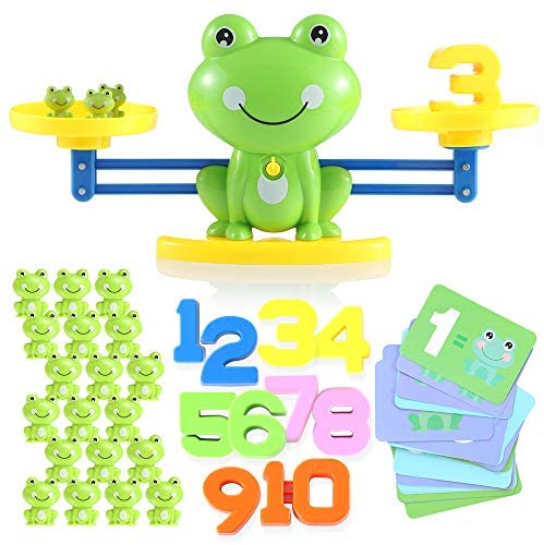 Toys and Games for Autistic Children: Lemostaar Balance Math Game: Educational Toys Math Games for Kids Boys & Girls – STEM Learning Material Counting Toys – Best Gift for Toddlers 3 4 5 Years Old – 61pcs