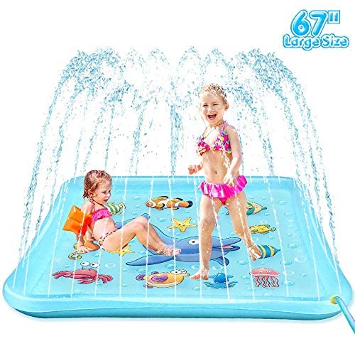 Toys and Games for Pre-Schoolers: EpochAir Splash Pad – 67″ Sprinkler for Kids, Inflatable Wading Pool Outdoor Water Toys Summer Fun Game, Perfect Swimming Pool Toy for Babies and Toddlers