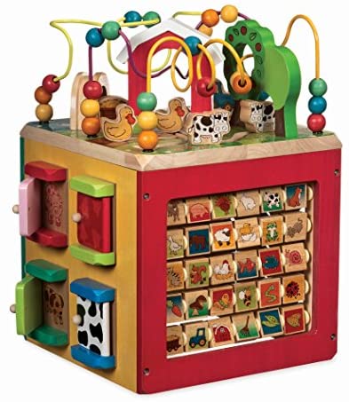 Toys for Babies Under One: Battat – Wooden Activity Cube – Discover Farm Animals Activity Center for Kids 1 year +
