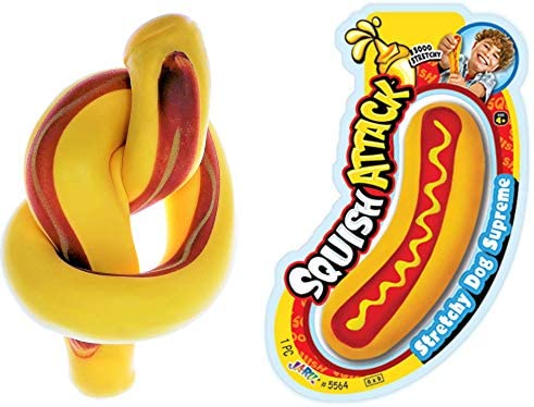 Toys and Games for Autistic Children: JA-RU Stretchy Hot Dog Squishy Toys (1 Unit) Anxiety Stress Relief Toys | Sensory Toys for Autistic Children Kids and Fidget Stress Toys for Adults. Great Party Favor Supply. 5564-1A