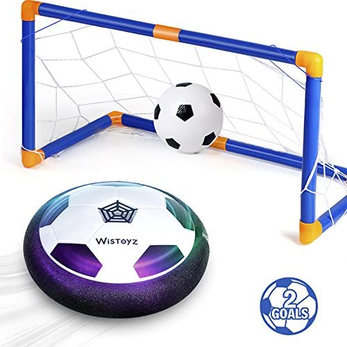 Toys and Games for Pre-Schoolers: WisToyz Kids Toys Hover Soccer Ball Set with 2 Goals, Air Soccer with Led Light, Excellent Time Killer for Boys/Girls, Hover Toys with Foam Bumper for Indoor Games, an Inflatable Ball Included
