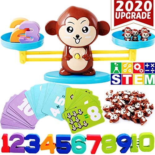 Toys and Games for Autistic Children: CozyBomB Monkey Balance Counting Cool Math Games – STEM Toys for 3 4 5 Year olds Cool Math Educational Kindergarten – Number Learning Material for Boys and Girls