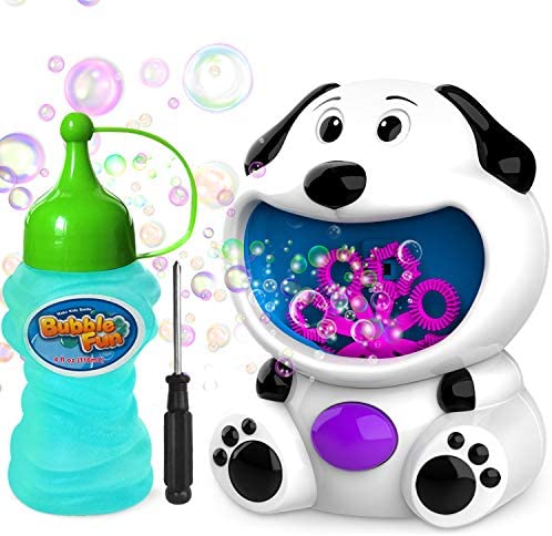 Toys for Babies Under One: WisToyz Bubble Machine Dog Bubble Blower 500+ Bubbles Per Minute, Bubble Machine for Kids Toddlers Boys Girls Baby Bath Toys Indoor Outdoor Automatic Bubble Maker Easy to Use 2 AA Batteries Needed