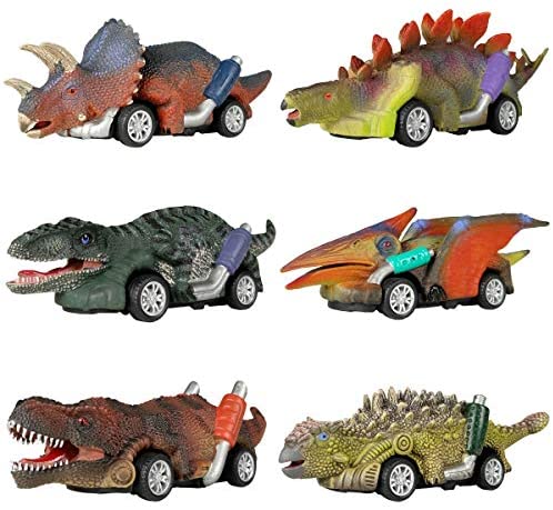 Toys for Toddlers: DINOBROS Dinosaur Toy Pull Back Cars, 6 Pack Dino Toys for 3 Year Old Boys and Toddlers, Boy Toys Age 3,4,5 and Up, Pull Back Toy Cars, Dinosaur Games with T-Rex