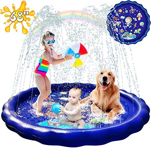 Toys for Babies Under One: Splash Pad Sprinkler for Kids, 68” Splash Pad for Big Kids Toddlers, Water Toys for Kids Outdoor Kids Sprinklers for Yard Kids Baby Pool Outdoor Swimming Pool for Kids 1-12 Year Old Boys Girls