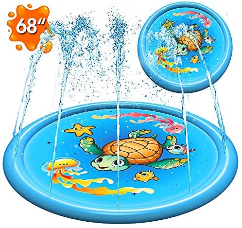 Toys and Games for Pre-Schoolers: (68″) Inflatable Splash Pad Sprinkler for Kids Toddlers, Kiddie Baby Pool, Outdoor Games Water Mat Toys – Baby Infant Wadin Swimming Pool – Fun Backyard Fountain Play Mat for 1 -12 Year Old Girls Boys