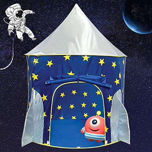 Toys and Games for Autistic Children: Magictent Rocket Ship Play Tent for Boys，Kids Spaceship Toys，Astronaut Space Ship Tents for Children’s House，Foldable Gifts Playhouse for Indoor Outdoor Fun Games